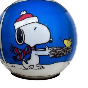 Vintage Hallmark 1983 Peanuts Christmas Ornament Snoopy Woodstock Satin